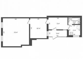 2-комнатная квартира на продажу, 47.1 м2, Борисоглебск, улица Победы, 8