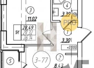 Продается 1-ком. квартира, 27.3 м2, Калининград, Московский район