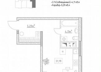 Продается квартира студия, 31.2 м2, Пензенская область, Центральная улица, 15