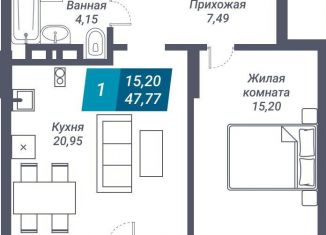 Продажа 1-комнатной квартиры, 53.6 м2, Новосибирск, улица Королёва, 19, метро Маршала Покрышкина