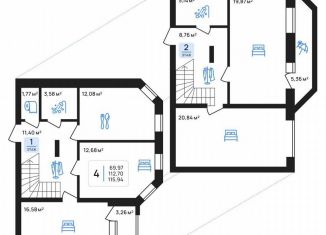 Продается 4-ком. квартира, 115.9 м2, Липецк