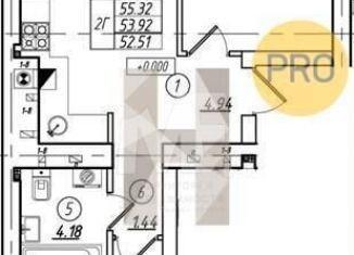 Продаю двухкомнатную квартиру, 53.9 м2, Калининград