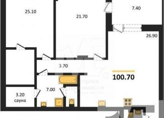 Продается 2-комнатная квартира, 100.7 м2, Калининград, Ленинградский район