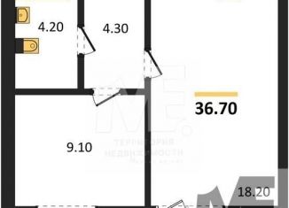 1-комнатная квартира на продажу, 36.7 м2, Калининград, Орудийная улица, 13