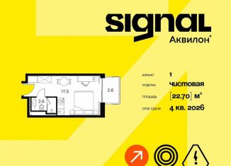 Продаю 1-ком. квартиру, 22.7 м2, Москва, Сигнальный проезд, 12, район Отрадное