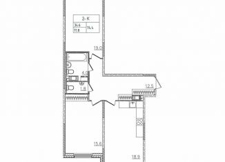 Продам 2-ком. квартиру, 74.3 м2, Санкт-Петербург, метро Новочеркасская, шоссе Революции, 3к2