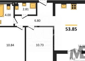 Продается двухкомнатная квартира, 53.9 м2, Пионерский