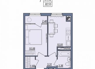 Продается 1-ком. квартира, 30.6 м2, Волгоград, Тракторозаводский район