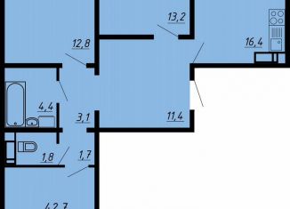 Продажа 3-ком. квартиры, 83.3 м2, Воронеж, улица Полковника Богомолова, 7, Советский район