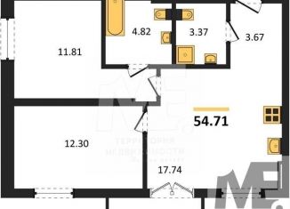 Продаю 2-комнатную квартиру, 54.7 м2, Пионерский