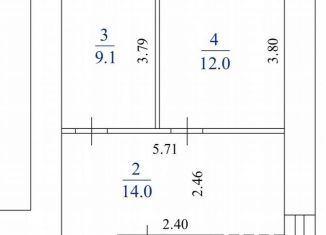 2-ком. квартира на продажу, 47 м2, Тольятти, улица Матросова, 27