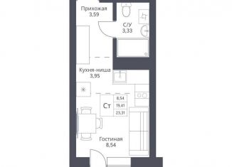 Квартира на продажу студия, 19.4 м2, Новосибирск, метро Гагаринская, улица Дуси Ковальчук, 246