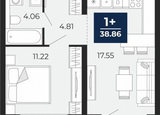 1-ком. квартира на продажу, 37.6 м2, Тюмень, Калининский округ, улица Фармана Салманова, 23