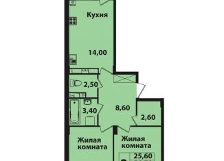 Продам 2-комнатную квартиру, 59.5 м2, Ставрополь, Гражданская улица, 5, микрорайон № 14