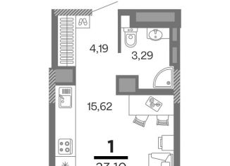 Продаю 1-комнатную квартиру, 23.1 м2, Рязанская область