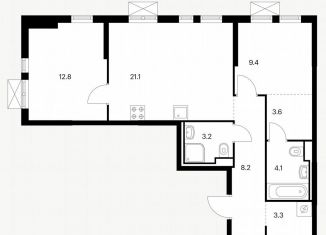 Продаю двухкомнатную квартиру, 65 м2, Татарстан, Лазурная улица, 6