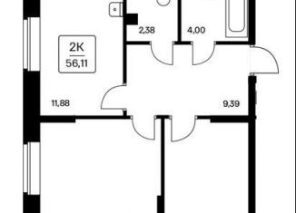 Продаю 2-комнатную квартиру, 56.4 м2, Новосибирск, метро Заельцовская