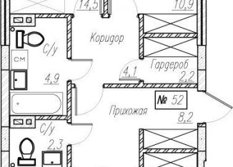 Продажа 3-ком. квартиры, 78.5 м2, Пионерский