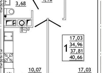 Продается 1-комнатная квартира, 40.7 м2, Смоленская область