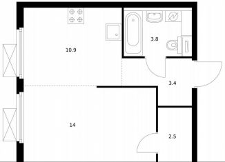 Продаю однокомнатную квартиру, 34.6 м2, Москва, метро Братиславская, жилой комплекс Люблинский Парк, 14.5