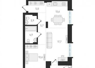 Продаю 2-ком. квартиру, 62.4 м2, Новосибирск, метро Заельцовская