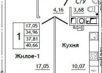 1-комнатная квартира на продажу, 40.7 м2, Смоленская область