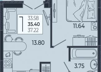 Продается однокомнатная квартира, 35.4 м2, Краснодарский край, Адмиралтейский бульвар, 1