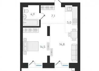 Продается 2-ком. квартира, 46.3 м2, Новосибирск, метро Заельцовская