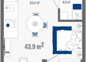 Продам квартиру студию, 43.9 м2, Судак, Набережная улица, 75к6