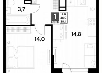 Продажа 1-ком. квартиры, 38.1 м2, Омская область