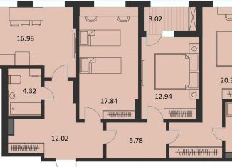 3-ком. квартира на продажу, 96.6 м2, Курск, Хуторская улица, 33