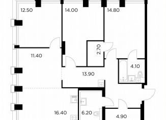 Продажа трехкомнатной квартиры, 100.9 м2, Москва