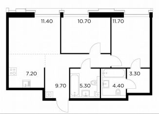 Продаю 2-комнатную квартиру, 63.7 м2, Москва