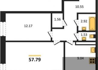 Продается 2-ком. квартира, 57.8 м2, Воронеж, Левобережный район