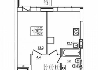 Продам 1-ком. квартиру, 35 м2, Волгоградская область