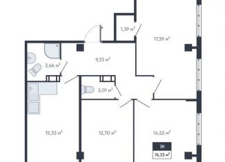 Продается 3-ком. квартира, 76.3 м2, Мурино, улица Шоссе в Лаврики, 93