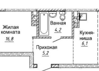 2-комнатная квартира на продажу, 49.3 м2, Новосибирск, улица Фрунзе, 1, Дзержинский район