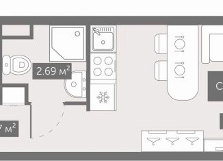 Продается квартира студия, 17.4 м2, Санкт-Петербург, метро Проспект Большевиков