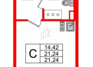 Продажа квартиры студии, 21.2 м2, Санкт-Петербург, муниципальный округ Полюстрово, Пискарёвский проспект, 165к1