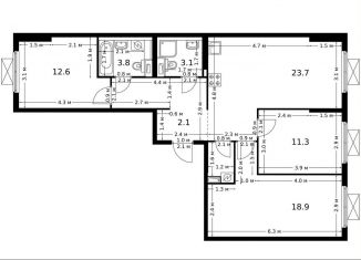 Продаю 3-комнатную квартиру, 85.1 м2, Москва, ЖК Большая Академическая 85, жилой комплекс Большая Академическая 85, к3.2