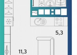 Продается 1-ком. квартира, 26.3 м2, Удмуртия, улица Архитектора П.П. Берша, 44