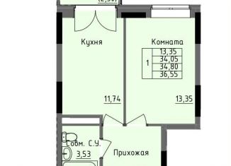 1-ком. квартира на продажу, 34.8 м2, Ижевск, улица Луначарского