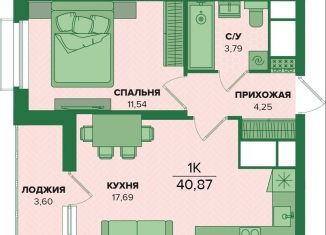 Продается однокомнатная квартира, 40.9 м2, Тула, Центральный территориальный округ