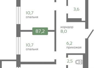 Продается четырехкомнатная квартира, 87.2 м2, Красноярск, Октябрьский район