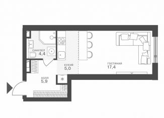 Продажа квартиры студии, 32.7 м2, Москва, метро Строгино