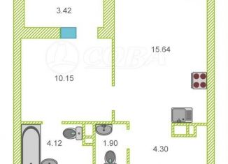 Продается однокомнатная квартира, 37.8 м2, деревня Патрушева, улица Льва Толстого, 17, ЖК Никольский