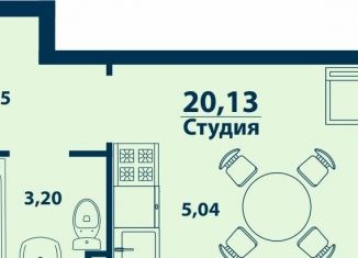 1-ком. квартира на продажу, 20.1 м2, Уфа, Ленинский район