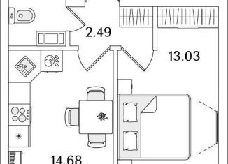 Продажа 1-комнатной квартиры, 35.4 м2, Санкт-Петербург, метро Лесная