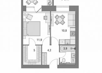 Продается однокомнатная квартира, 37 м2, Вологда, набережная 6-й Армии