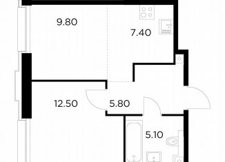 Однокомнатная квартира на продажу, 40.6 м2, Москва, Войковский район